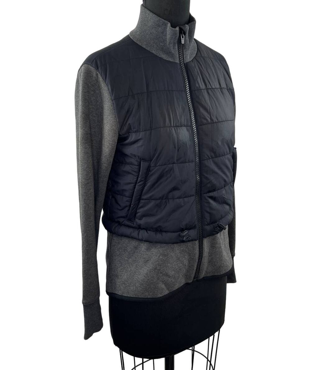 ATHLETA Women's Fjord Hybrid Primaloft Full Zip Jacket in Gray / Black 383874 XS